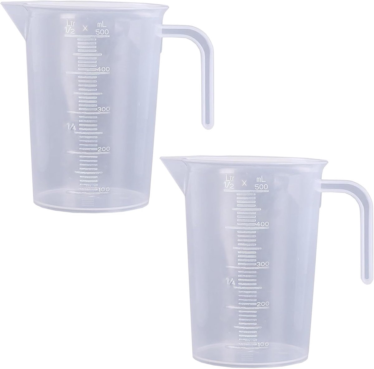 Thijox - Maatbeker 500 ml - 2 Stuks Mini-Maatbekers - Hittebestendige Precisie Maatbeker - Kleine Maatbeker voor Keuken en Laboratorium - Ideaal voor