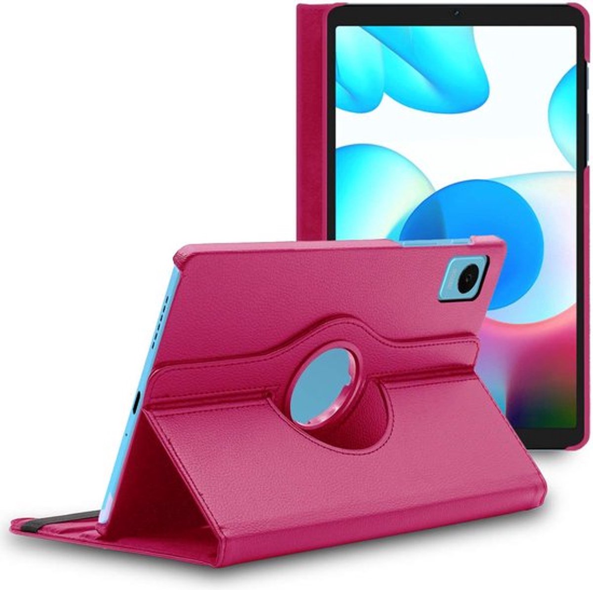 ebestStar - Hoes geschikt voor Realme Pad mini 8.7 (2022), Roterende Etui, Case, 360° Draaibaar hoesje, Roze