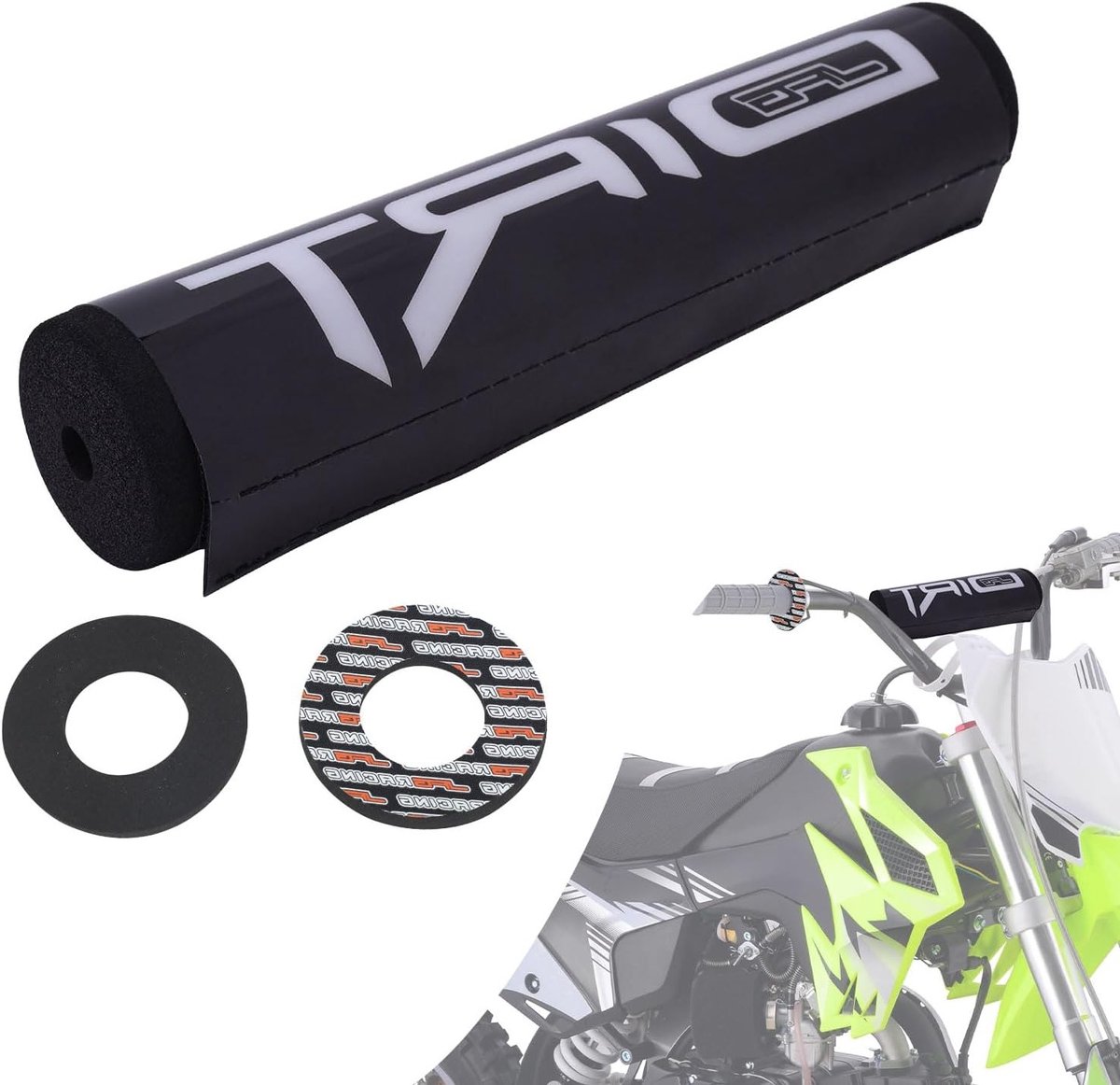 Motorfiets Dwarsbalk Pad - Stuur Pad Schuim - Bescherming Bij Botsing - Afneembaar Ontwerp - 22mm-28mm - Zwart
