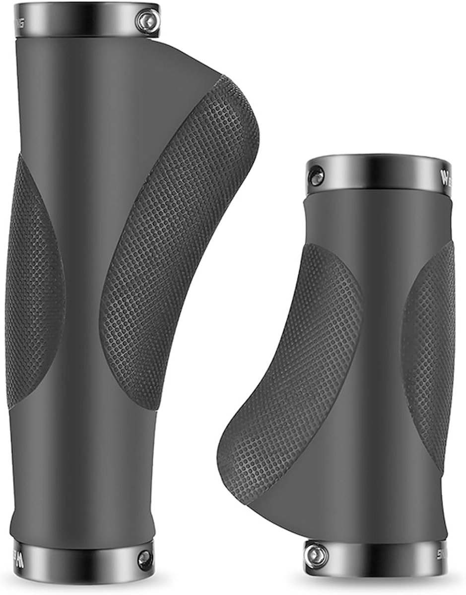 SnelShoppen - Ergonomische Fietsgrepen 130 mm, Antislip Rubber Handvatten voor Mountainbikes, Schokabsorberende Grip, Hoogwaardige TPR en Aluminium