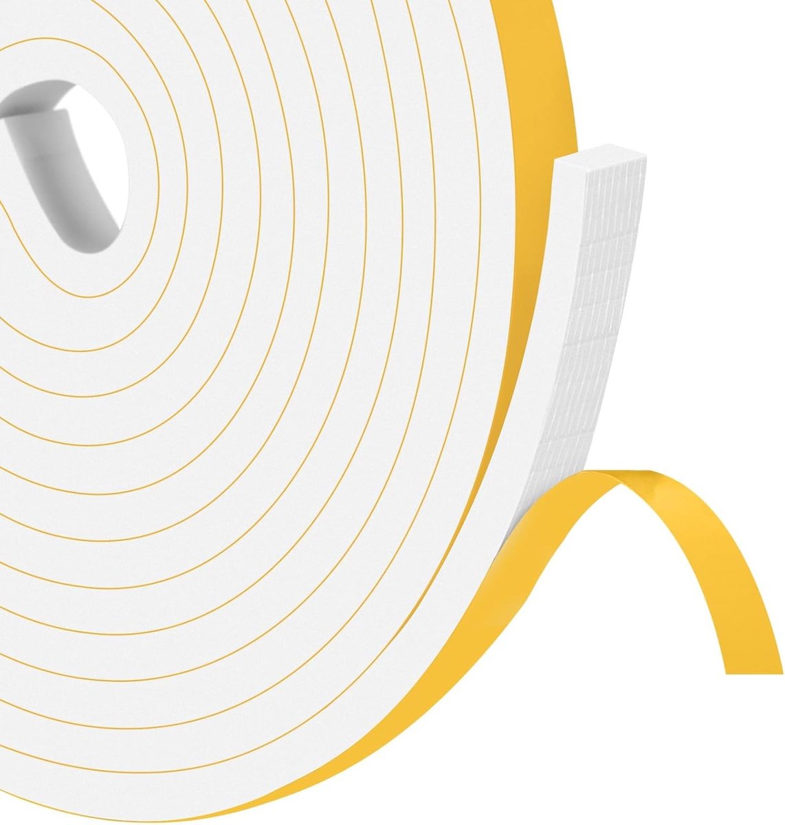 SnelShoppen - Hoge Dichtheid Foam Tape 12mm x 6mm, Zelfklevende Weerstrip Seal, Isolatie voor Ramen en Deuren, Geluidsdicht en Schokabsorberend, Ideaa