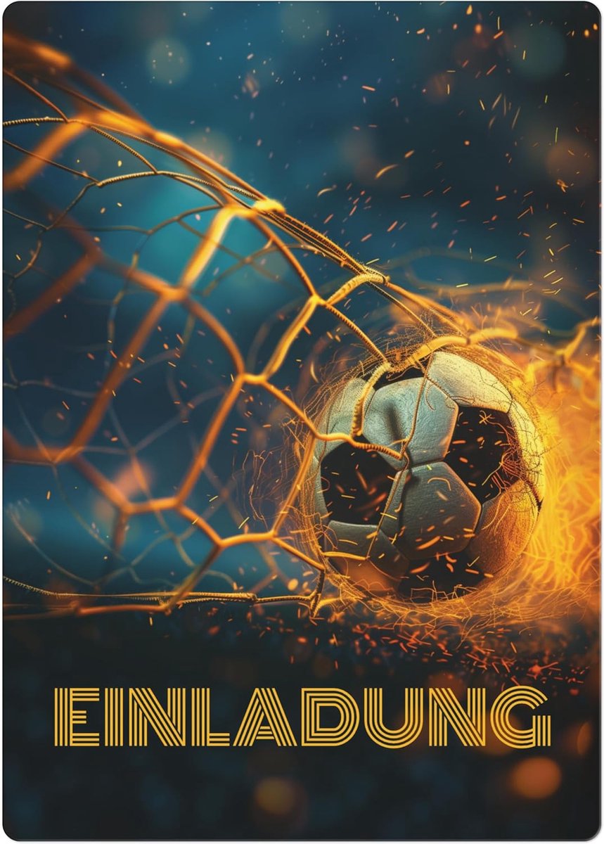 SnelShoppen - 12 Voetbal Verjaardagsuitnodigingen voor Kinderen - Sportieve Uitnodigingen voor Feestjes - Energetisch Ontwerp voor Jongens - Perfect v