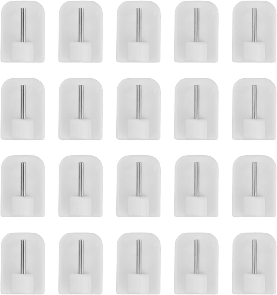 SnelShoppen - Pack van 20 Zelfklevende Gordijhaakjes - Kleine Gordijnhaakjes zonder Boren - Decoratieve Mini Haakjes voor Slaapkamer, Badkamer, Keuken