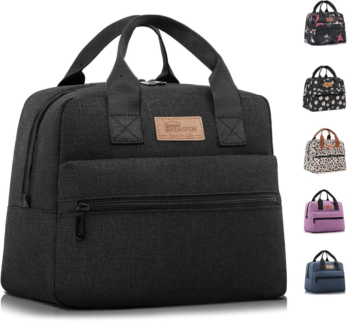 SnelShoppen - Homespon lunchtas, geïsoleerde koeltas met grote capaciteit, waterdicht materiaal, draagbaar voor mannen en vrouwen, studenten, kantoor,