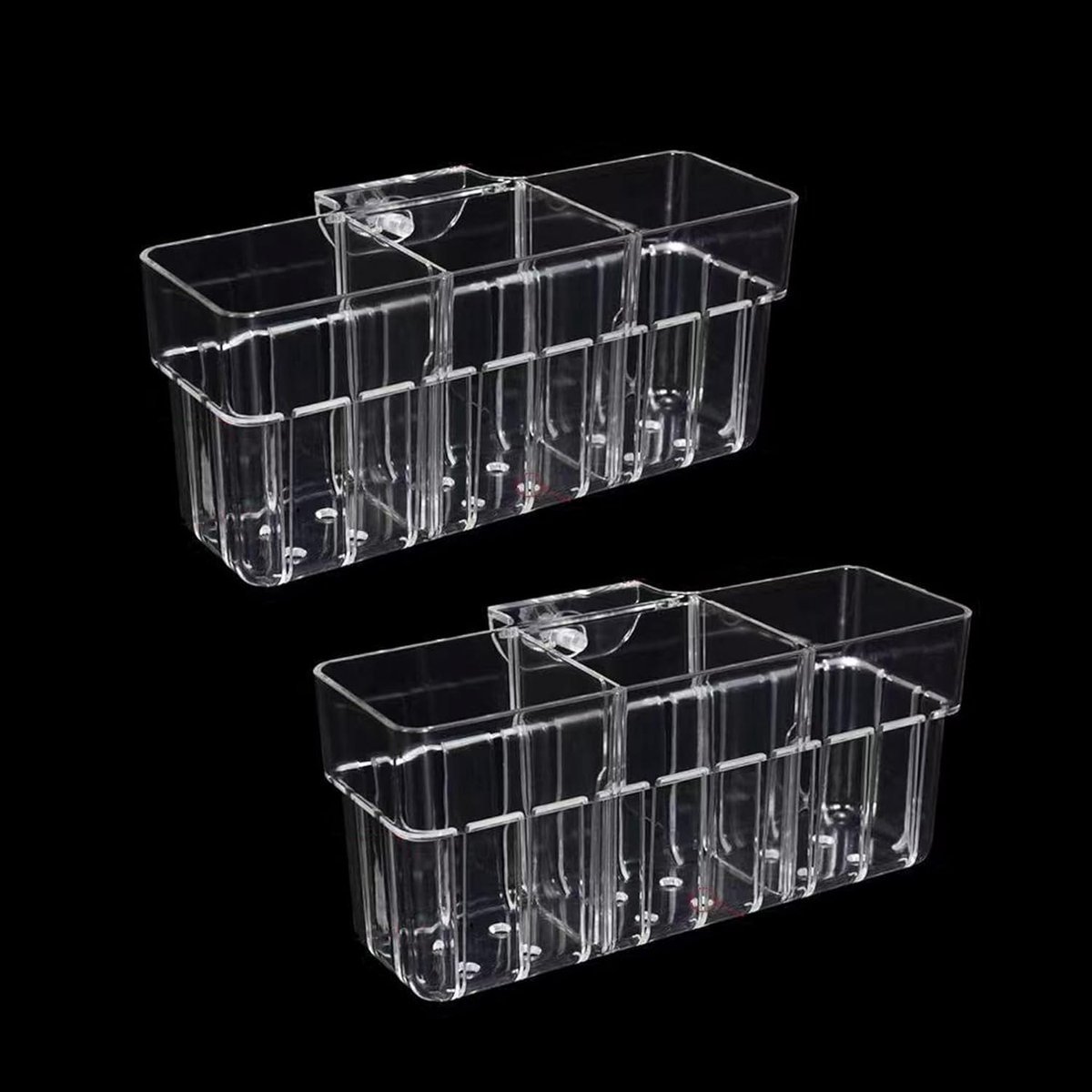 SnelShoppen - 3 Cell Aquarium Plant Holder 2 Pcs - Hydroponisch Plantenstandaard voor Aquariums - Hangende Plant Pot voor Fish Tank - Ideaal voor Aqua