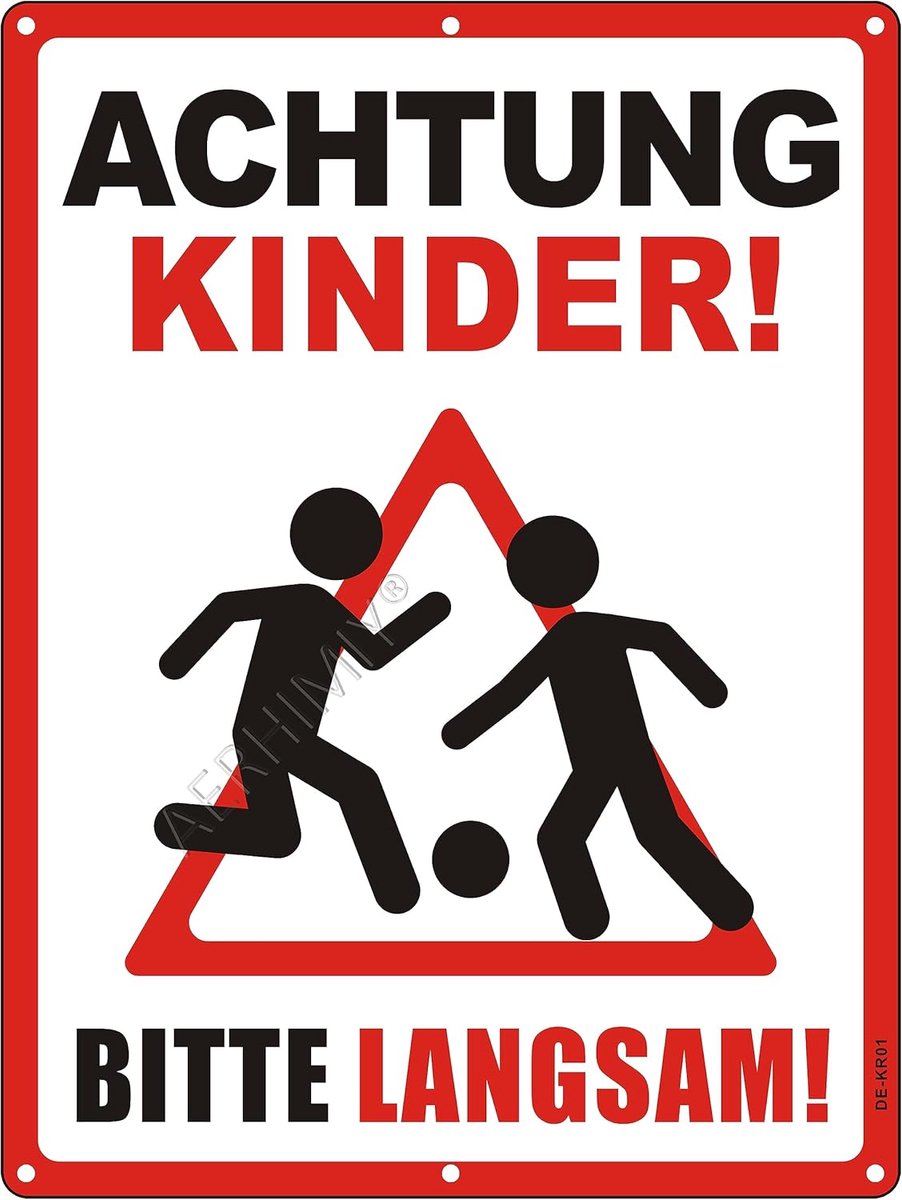 SnelShoppen - XXL Attention Kinderen Bord, Reflecterend Aluminium, 30 x 40 cm, Waarschuwingsbord Kinderen, Langzaam Rijden, UV-Bestendig, Waterdicht,