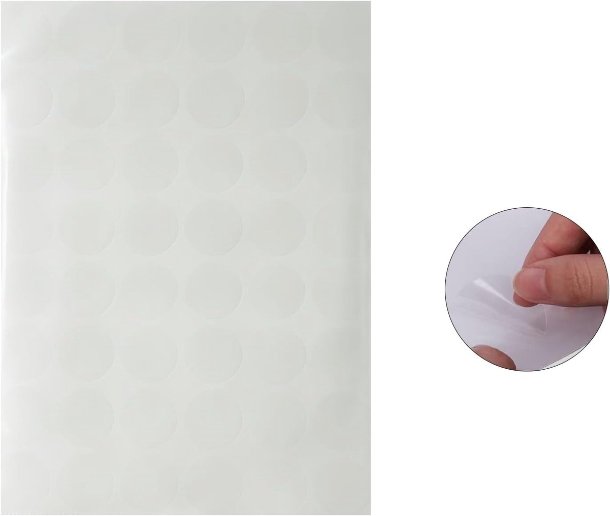 SnelShoppen - Pack van 1000 Transparante Zelfklevende Dots, Kleine Ronde Labels van 20 mm, Perfect voor Verzegelen van Enveloppen, Verpakkingen en Mee