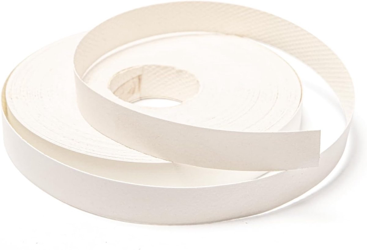 SnelShoppen - Melamine Tape Wit 20 mm x 25 m - Voor meubelherstel, zelfklevend, voor kasten, eenvoudig te installeren, pre-geplakt, meubelrand tape