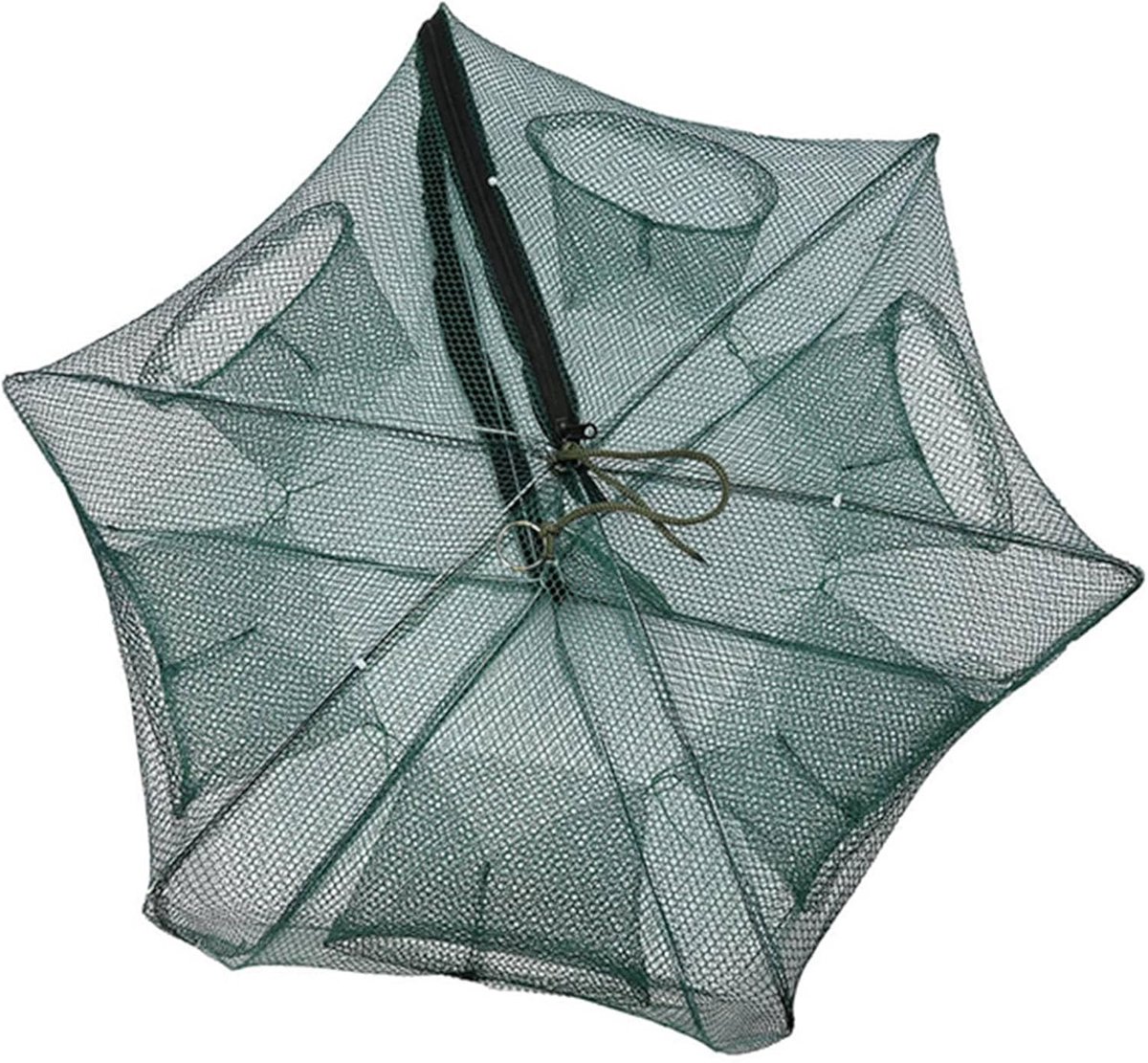 SnelShoppen - Automatische Vouwbare Nylon Vistrap voor Garnalen, 6/12 Openingen, Duurzaam en Lichtgewicht, Ideaal voor Vissen, Kamperen en Tuinactivit