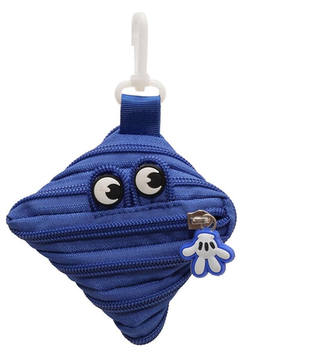 Namajunas - Mini-portemonnee - Grappig croissant-portemonneetje met grote ogen - Cartoon bedeltje - Mini lippenstift houder en Kleine hoofdtelefoon hoes in één - Veelzijdig en praktisch voor dagelijks gebruik - Grappig monstertje vorm