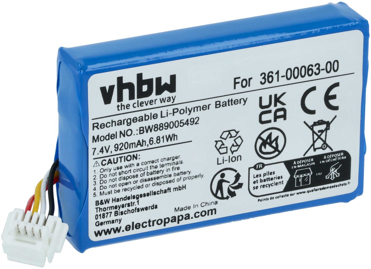 vhbw-accu compatibel met BMW Navigator 6, 5, VI, V GPS-navigatiesysteem (920 mAh, 7,4 V, Li-Polymeer)