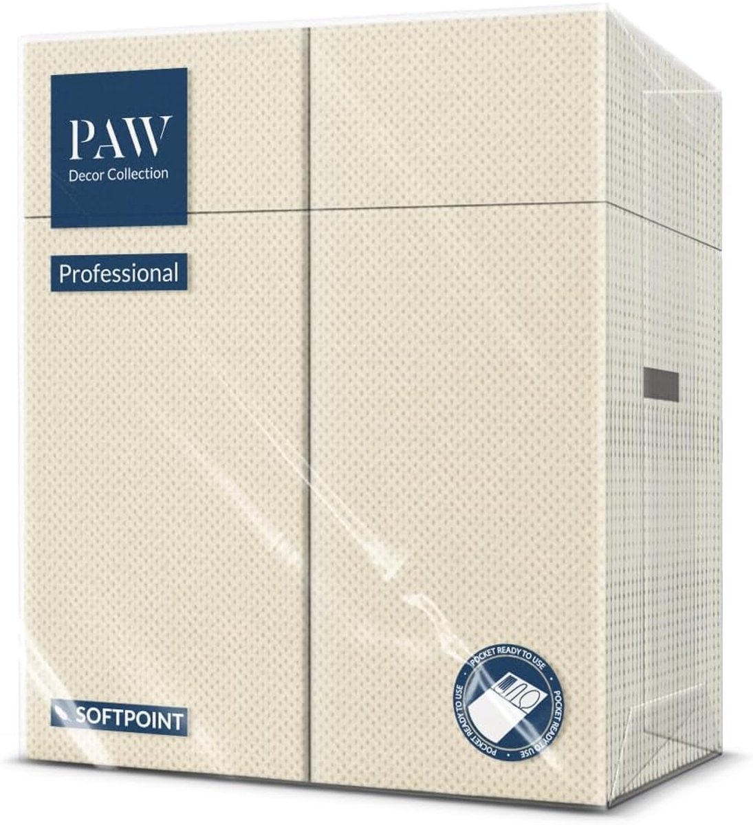SnelShoppen - Softpoint Servetten voor Bestek 32x38 cm, 50 Stuks, Ideaal voor Cafés, Hotels, Pubs, Champagne Kleur, Geweldige Zachtheid en Volume
