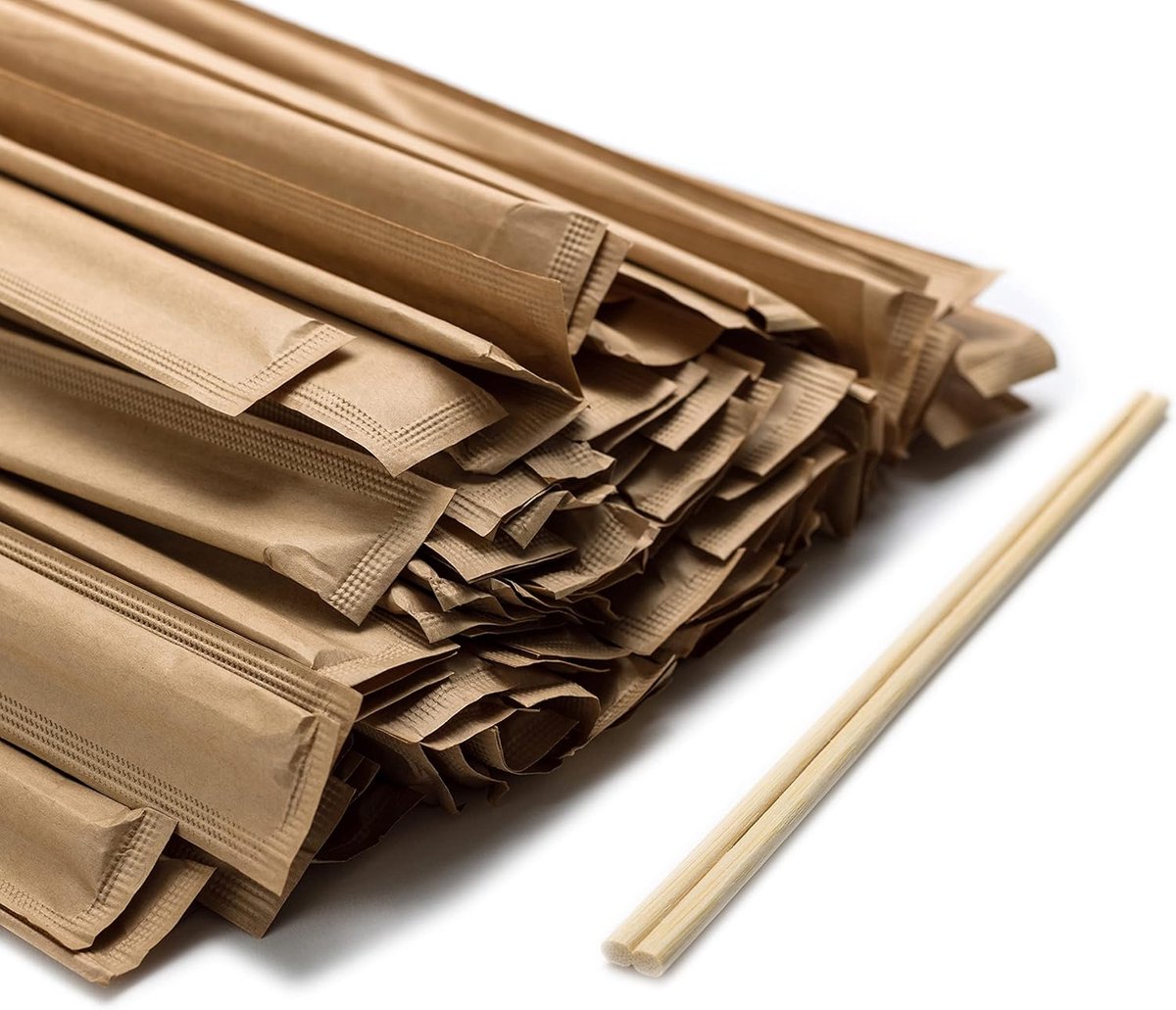 SnelShoppen - Bamboo Chopsticks Genroku 21cm - 100 Pairs Duurzame Japanse Hashi - Individueel Gewikkeld - Eco-vriendelijk voor Thuis, Feest, Camping