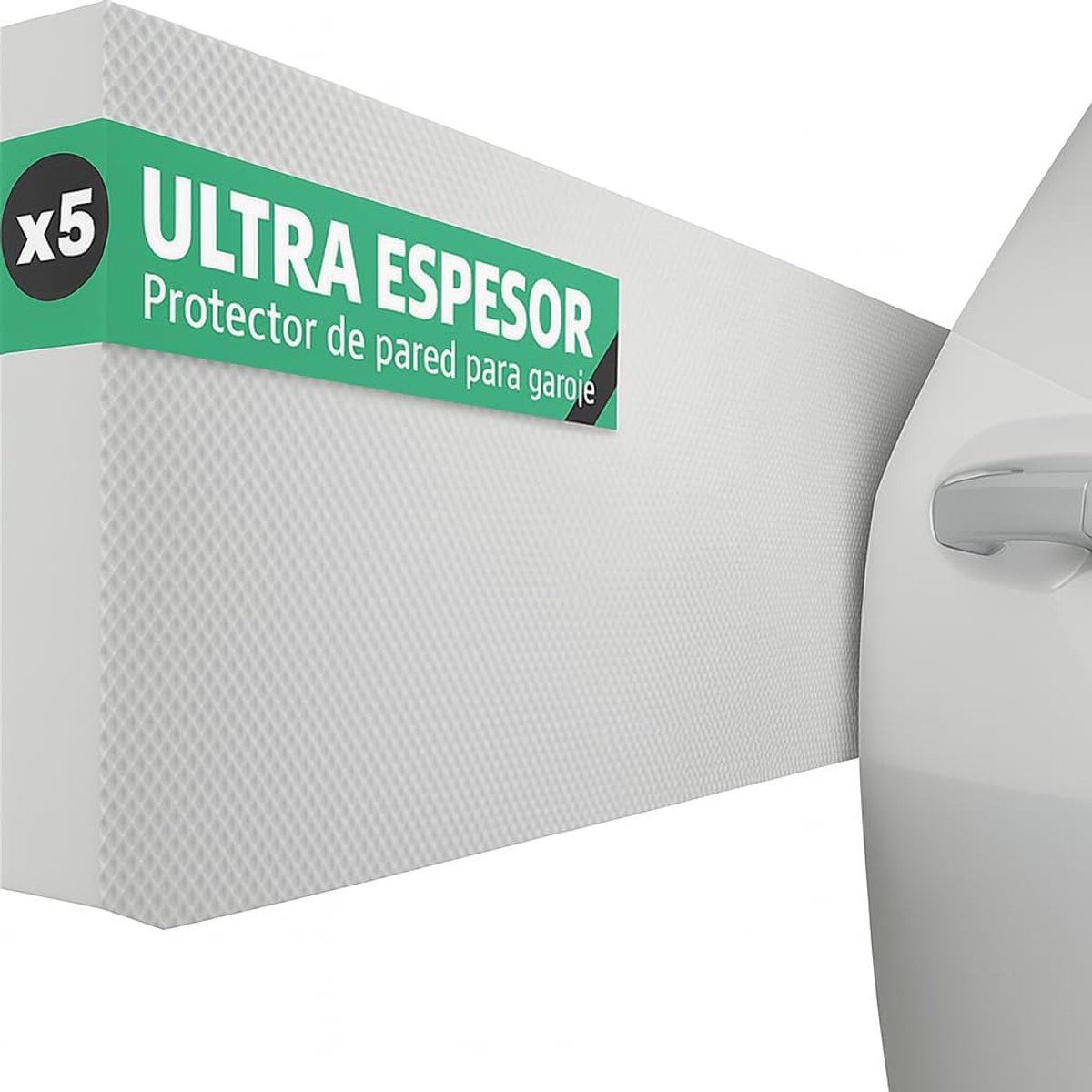 SnelShoppen - Pack van 5 Garage Wandbeschermers Foam Hoekbeschermers Auto Deurbescherming 40 x 20 x 2 cm Wit - Eenvoudig te Installeren