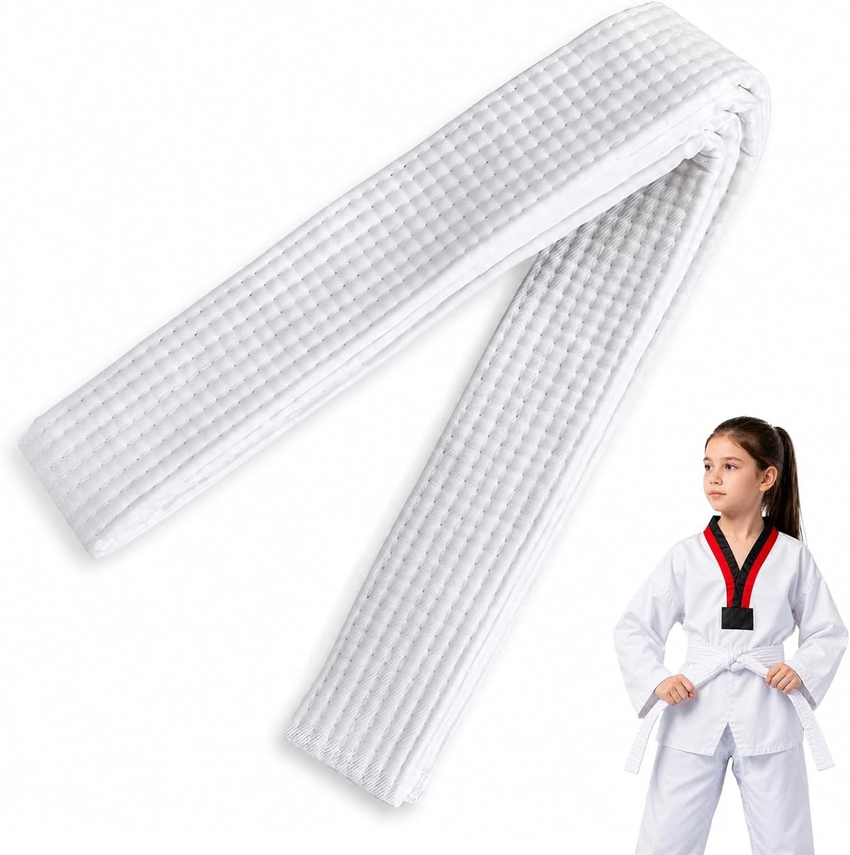 Witte Judogordel 240 cm, Stevige Judo- en Karategordel, Scheurbestendige Taekwondo- en BJJ-gordel voor Training en Competitie, Geschikt voor Beginners en Gevorderden