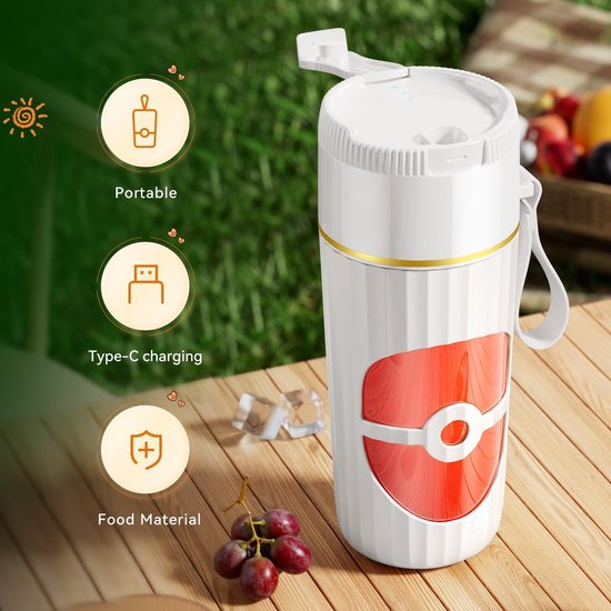 KZQ Glas USB-C draagbare blender - 450ml snoerloze smoothie- en eiwitshake maker - Perfect voor reizen gym en kantoor - Groen van kzq — afbeelding 3