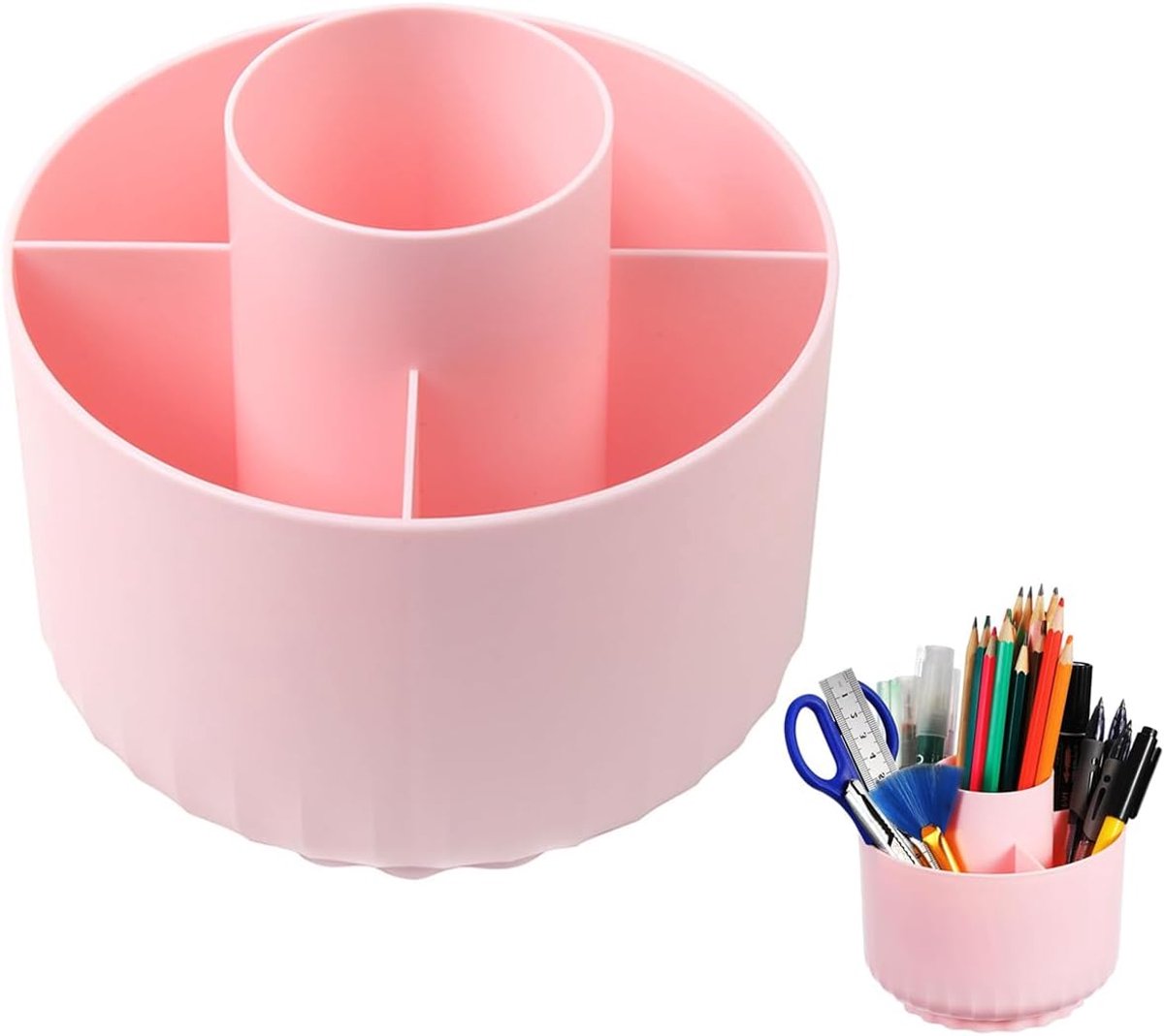 SnelShoppen - 360 Graden Draaibare Pennenhouder - Bureauaccessoires met 5 Compartimenten - Ruimtebesparende Penorganizer voor School, Thuis en Werk -
