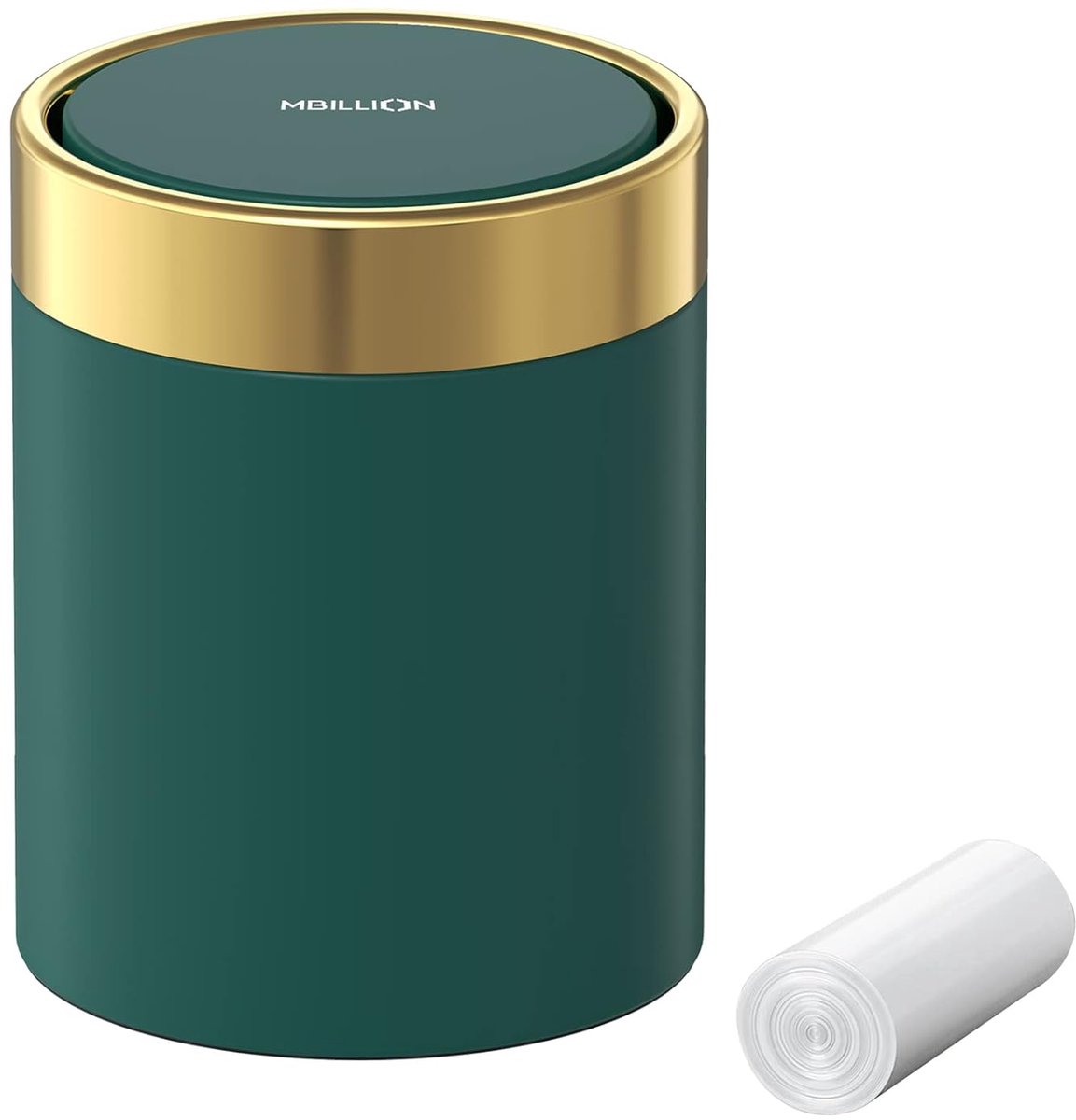 SnelShoppen - Mini Prullenbak 1.5L met Deksel - Kleine Stalen Afvalbak voor Bureau - Ideaal voor Bureau, Auto & Slaapkamer - 0.4 Gallon Compacte Afval