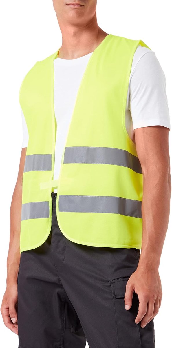 SnelShoppen - Veiligheidsvest Geel Reflecterend CE EN471 XL One Size - Veiligheidshesje voor Bouw, Werk, Fietsen, Voetbal, Evenementen, Camping, Wande