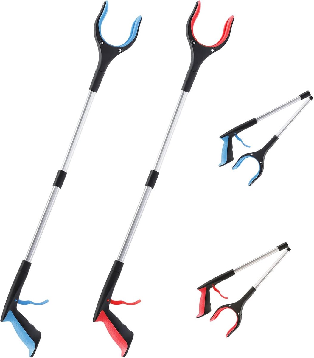 SnelShoppen - 2 Pcs Lifting Grippers - 83 cm Afval Pincet met Magnetische Punten en 360° Draaikop - 32.6 Inch Aluminium Vouwgrijper voor Senioren, Tui