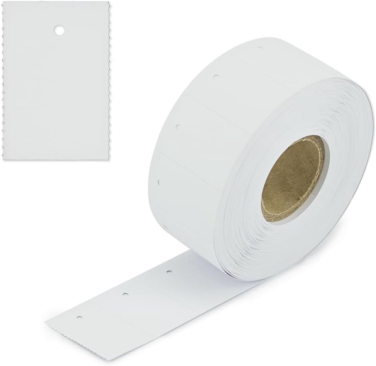 SnelShoppen - 2000 Blank Kartonnen Labels met Gat (30 x 45 mm) Wit | Perforatie voor Eenvoudig Labelen met Prijskaarten en Veiligheidsdraden