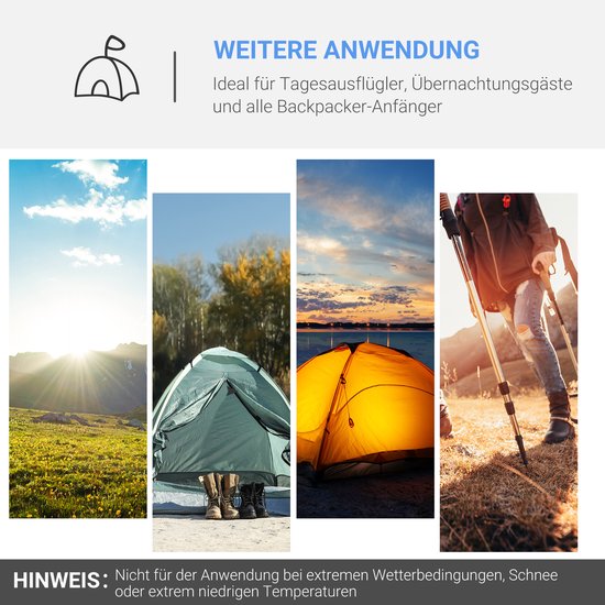 FloraGrace Tunneltent Voor 3 Personen Ruime Voorluifel 426 X 206 X 154 Cm Polyester Lichtblauw Voor Kamperen Met 2 Deuren En Glasvezelstokken — afbeelding 4