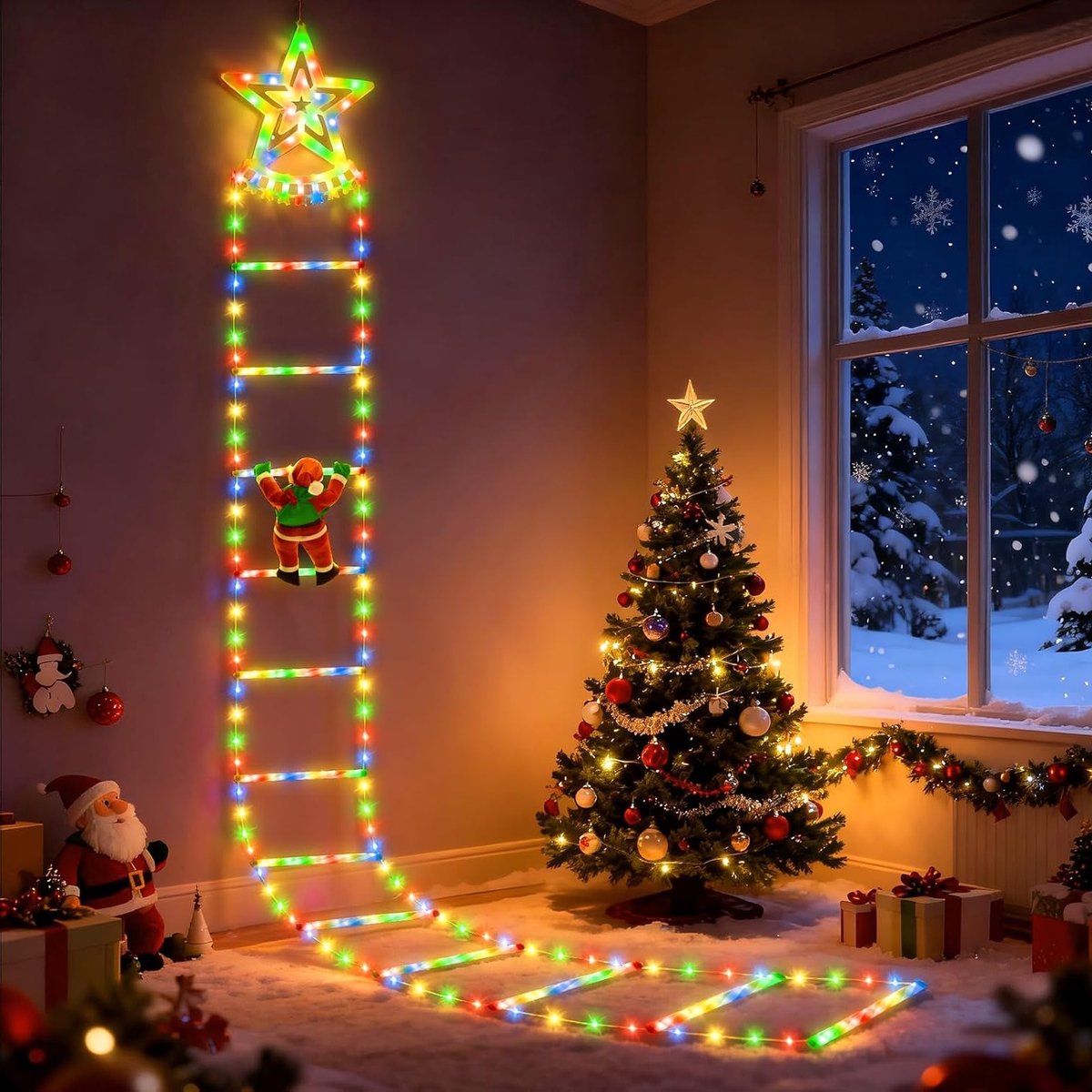Sfeervolle LED Fairy Lights voor Binnen en Buiten met Afstandsbediening, 3 m, 8 Verlichtingsmodi en Timer voor Kerstdecoratie, 12 Instellingen
