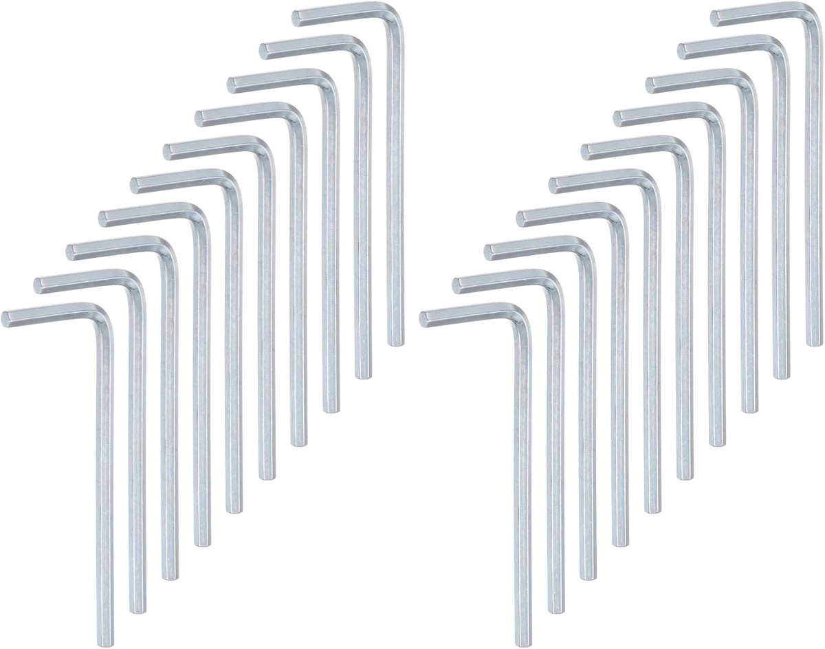 SnelShoppen - Pack van 20 Inbussleutels 2.5 mm, L-vormige Hex Sleutels van Chroom Vanadium Staal, Duurzaam Gereedschap voor Thuisreparaties