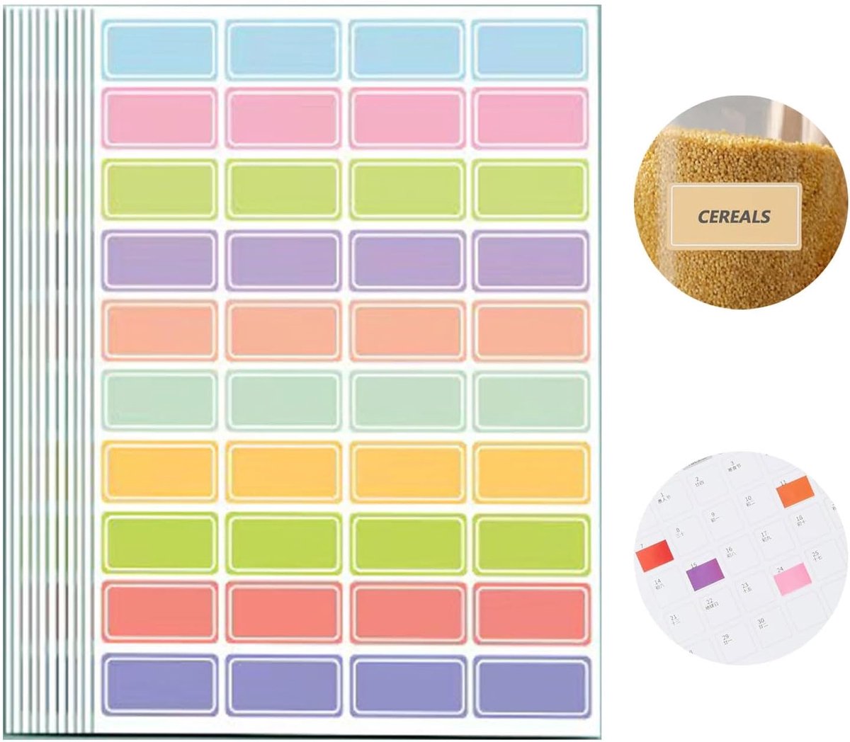 SnelShoppen - Pack van 800 Multicolour Zelfklevende Labels voor Schrijven en Naamstickers - Kleine Labels voor Kantoor, Thuis, School, Organisatie (20