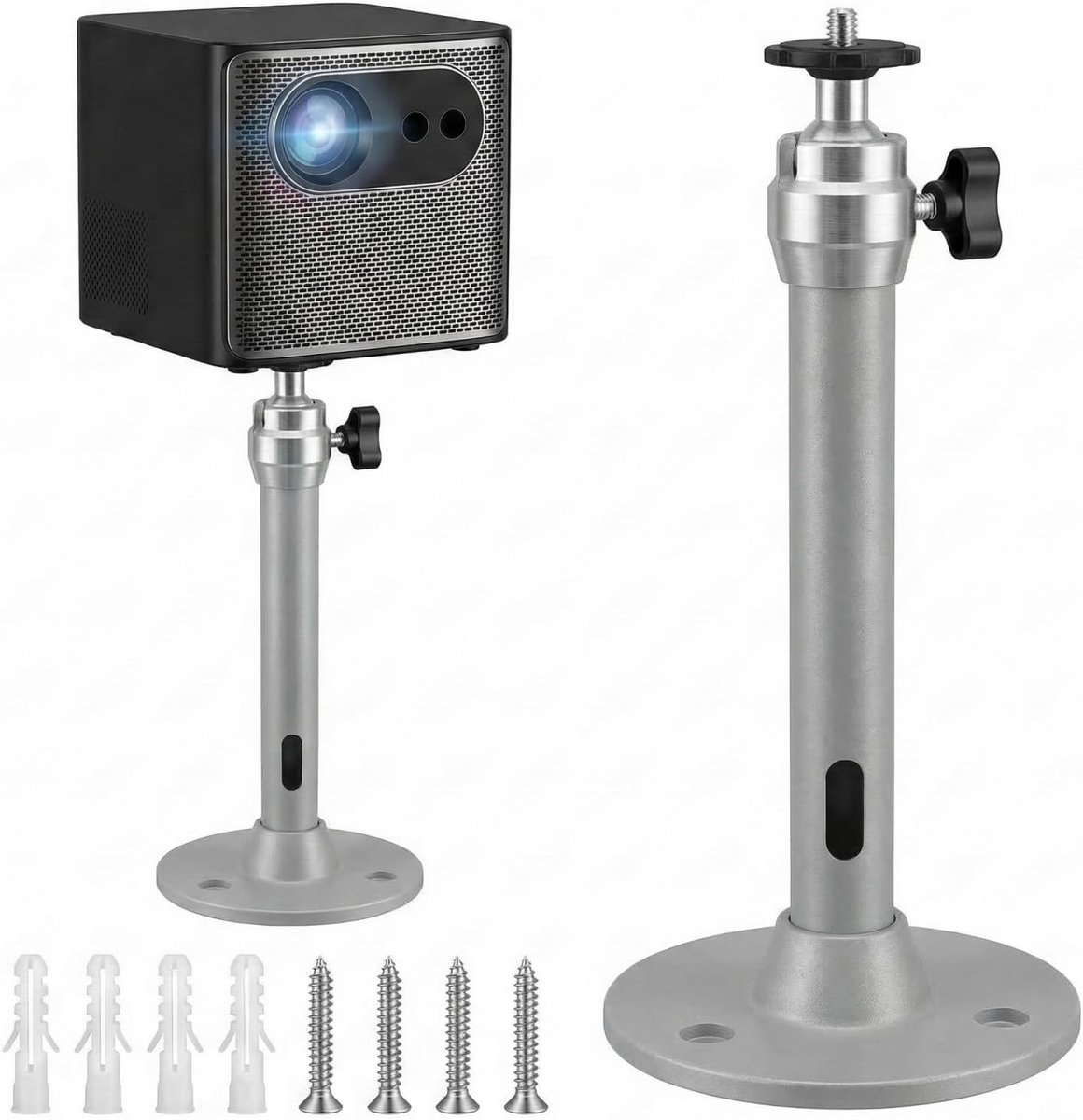 SnelShoppen - QLK Beamer Beugel Plafondbevestiging, Universele Aluminium Projectorhouder, Kantelbare Wandbeugel voor Mini Projector, Duurzaam, Corrosi