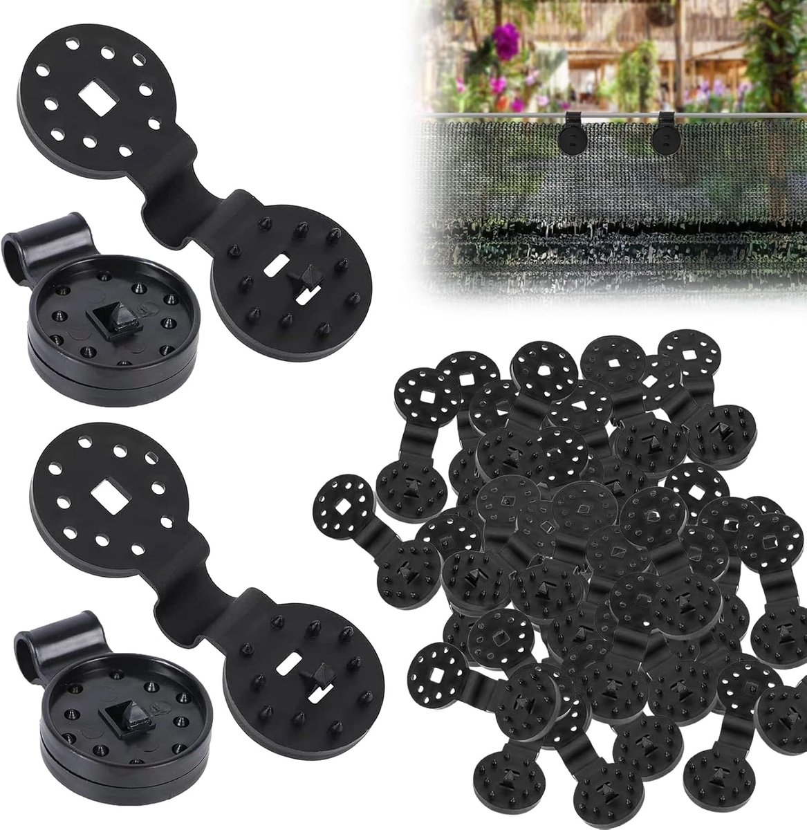 SnelShoppen - Tarpaulin Clips - 100 Stuks Plastic Shade Cloth Clips - Sterke Bevestiging voor Zonneschaduw Zeil, Eenvoudig te Verplaatsen - Ideaal voo