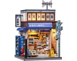 SnelShoppen - Fsolis Book Nook Japan Miniatuur Boekenkast DIY Craft Kit - 3D Houten Puzzel Decoratie voor Volwassenen - Japanse Detective Boekwinkel m
