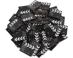 SnelShoppen - FunX Mini Film Flap - Houten confetti film decoratie voor tafel - 48 stuks - Perfect voor filmavonden, themafeesten en verjaardagen