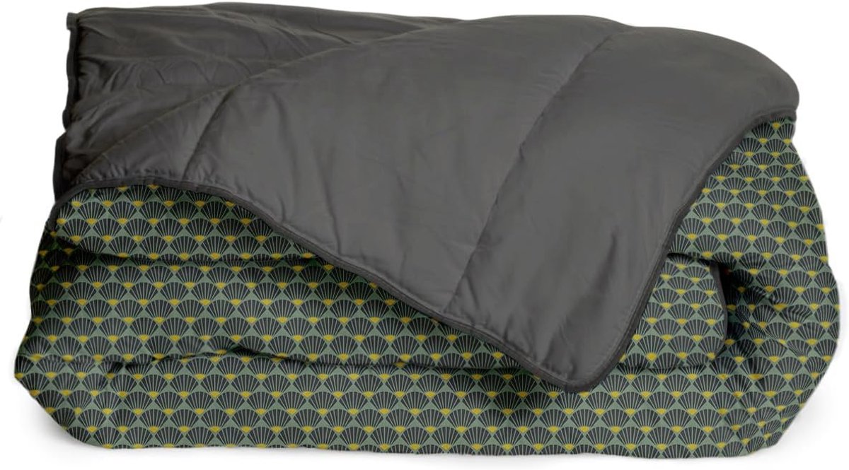 SnelShoppen - Duvet Eenpersoons 140x200 cm, Polyester, Groengrijs, Voor Alle Seizoenen, Eenvoudig Onderhoud, Zacht en Comfortabel