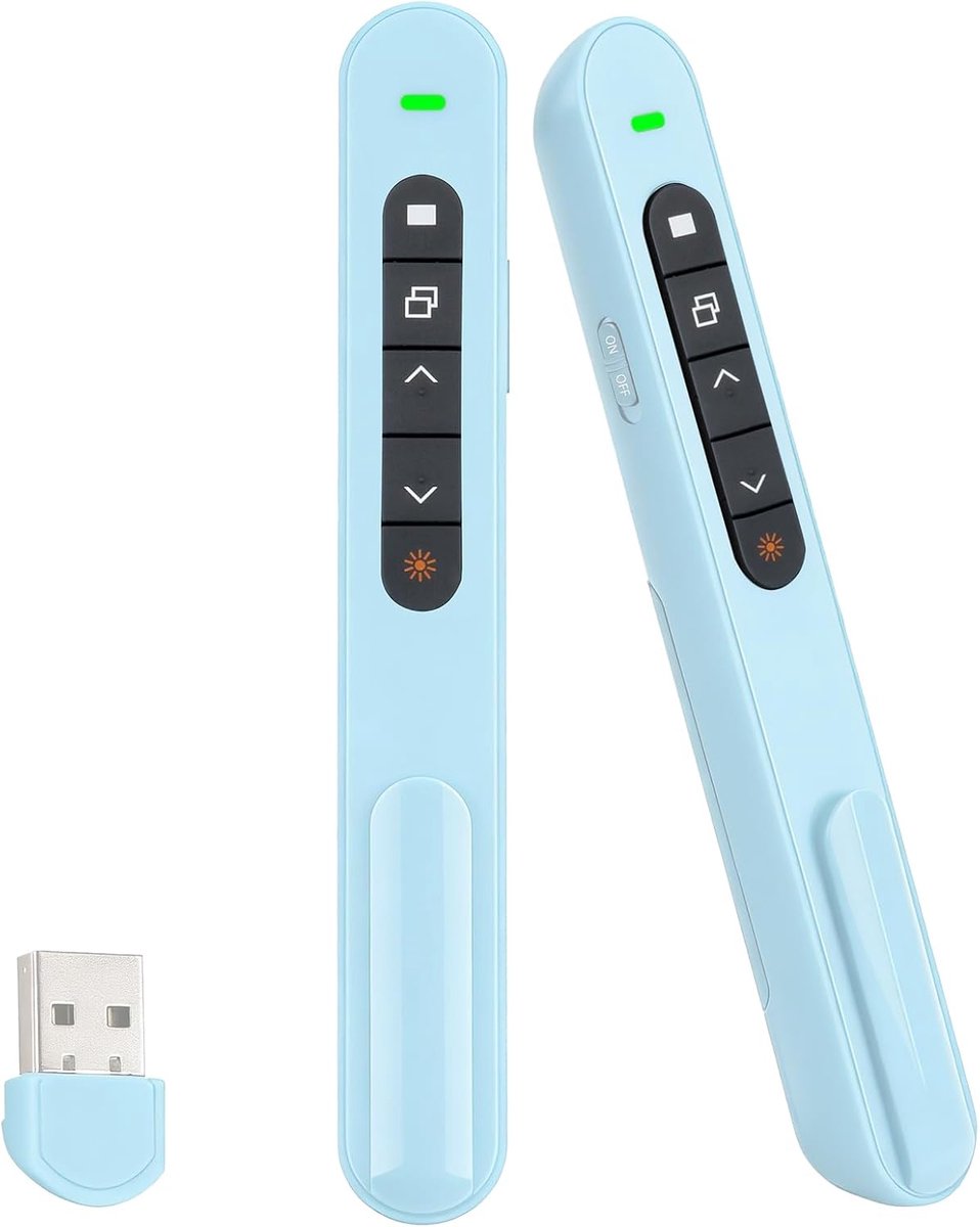 SnelShoppen - USB Presentatie Afstandsbediening voor PowerPoint - Draadloze Presenter tot 100M - Volume Controle, Hyperlink Navigatie, Ideaal voor Con