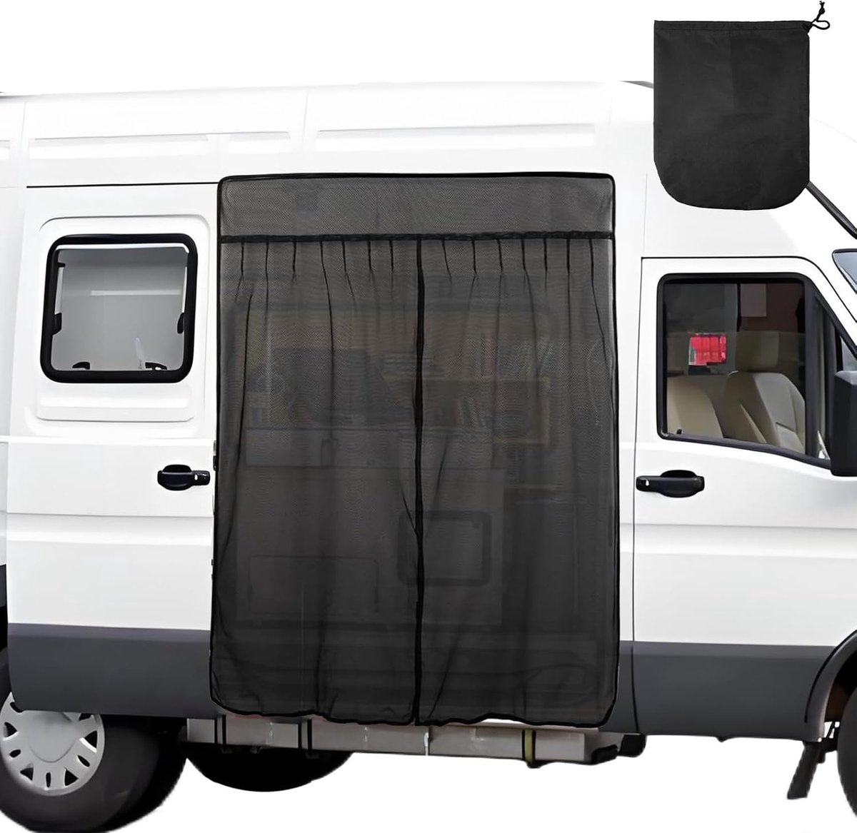 SnelShoppen - Bug Screen voor Motorhomes, Magnetische Randen van Muggennet, Geschikt voor Vans en Campers, Mosquito Net voor RV Achterdeuren en Zijdeu