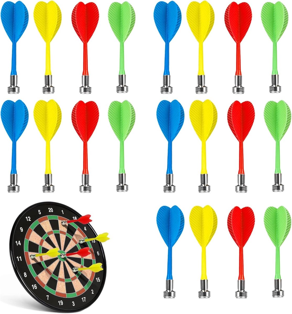 SnelShoppen - Magnetic Dart Arrows 20 Stuks Magnetische Pijlen Voor Binnen Spel Target Accessoires Voor Gezinnen, Arcade Bars, Feest, Kinderen