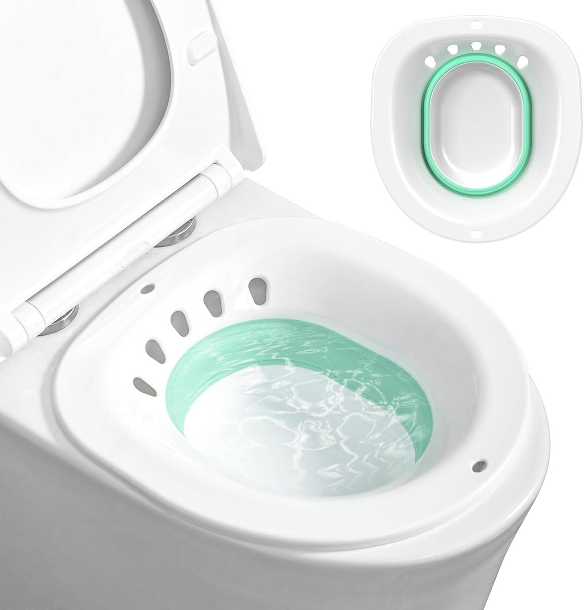 SnelShoppen - Opvouwbaar Zitbad voor Toilet - Bidet-Inzetstuk voor Aambeienbehandeling - Draagbaar Zitbad voor Zwangere Vrouwen en Ouderen - 2,5 Liter