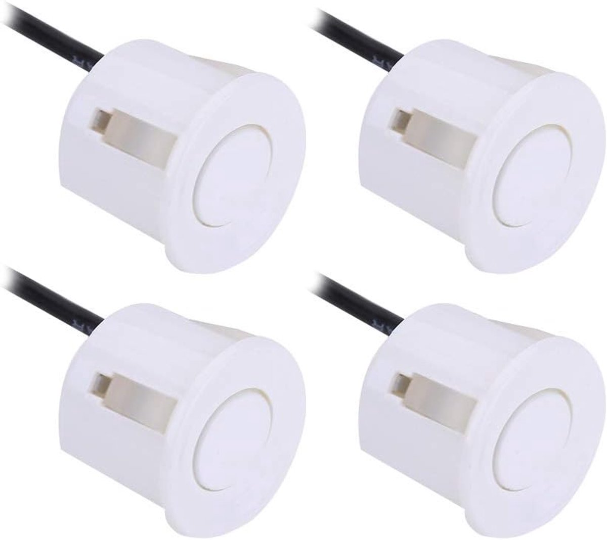 SnelShoppen - Parking Sensor 4Pcs Universele Parkeerhulp Sensorkit voor Auto's - Weerbestendige Achteruitrijsensoren - Wit
