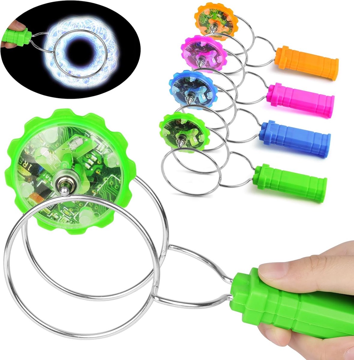 SnelShoppen - Gyroscope Speelgoed 4 Stuks - Luminous Spinners met Magnetische Kleuren | Educatief Draaiend Cadeau voor Kinderen 3+