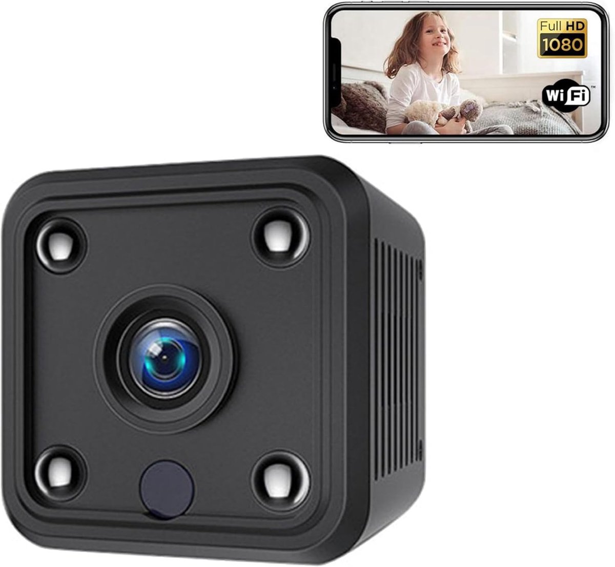 SnelShoppen - Spy Camera 1080P Full HD met Wifi & Nachtzicht – Verborgen Mini Beveiligingscamera – Bewegingsdetectie – Geluidsopname – Inclusief 32GB