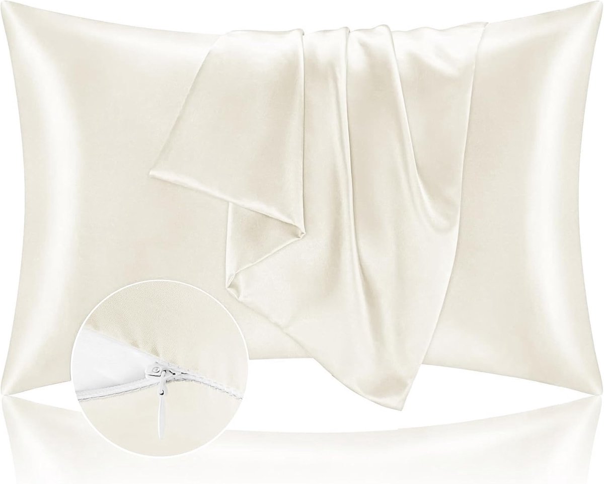 SnelShoppen - 50x90 cm Satin Kussenhoes - Zijden Kussenhoes voor Huid en Haar Bescherming - Oeko-Tex Gecertificeerd - Super Zacht Hypoallergeen met Ri