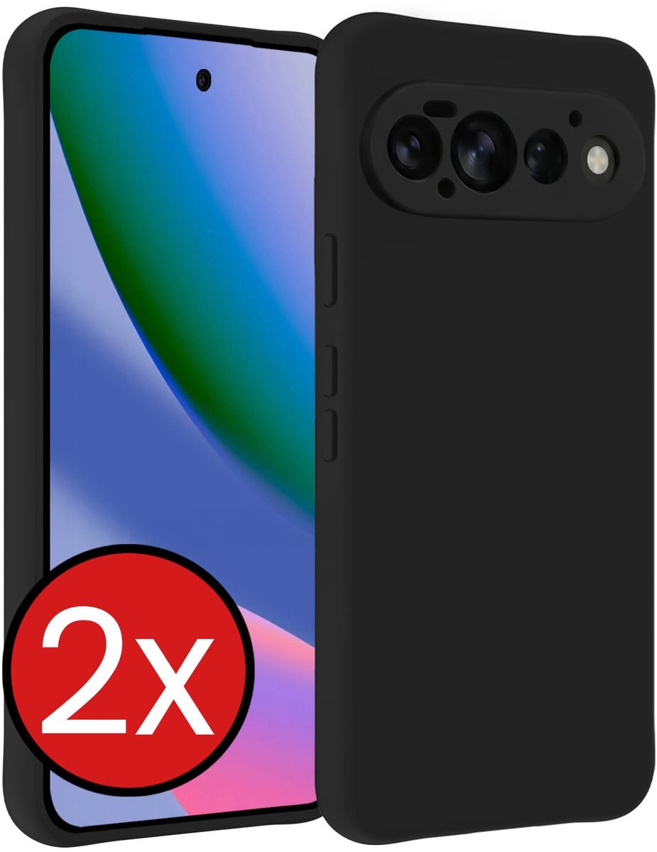 Hoesje - 2 Stuks - Geschikt voor Google Pixel 11 Pro - Sterk & Shockproof - Telefoonhoes - Back Cover - Case Siliconen - Telefoon Hoes - Zwart