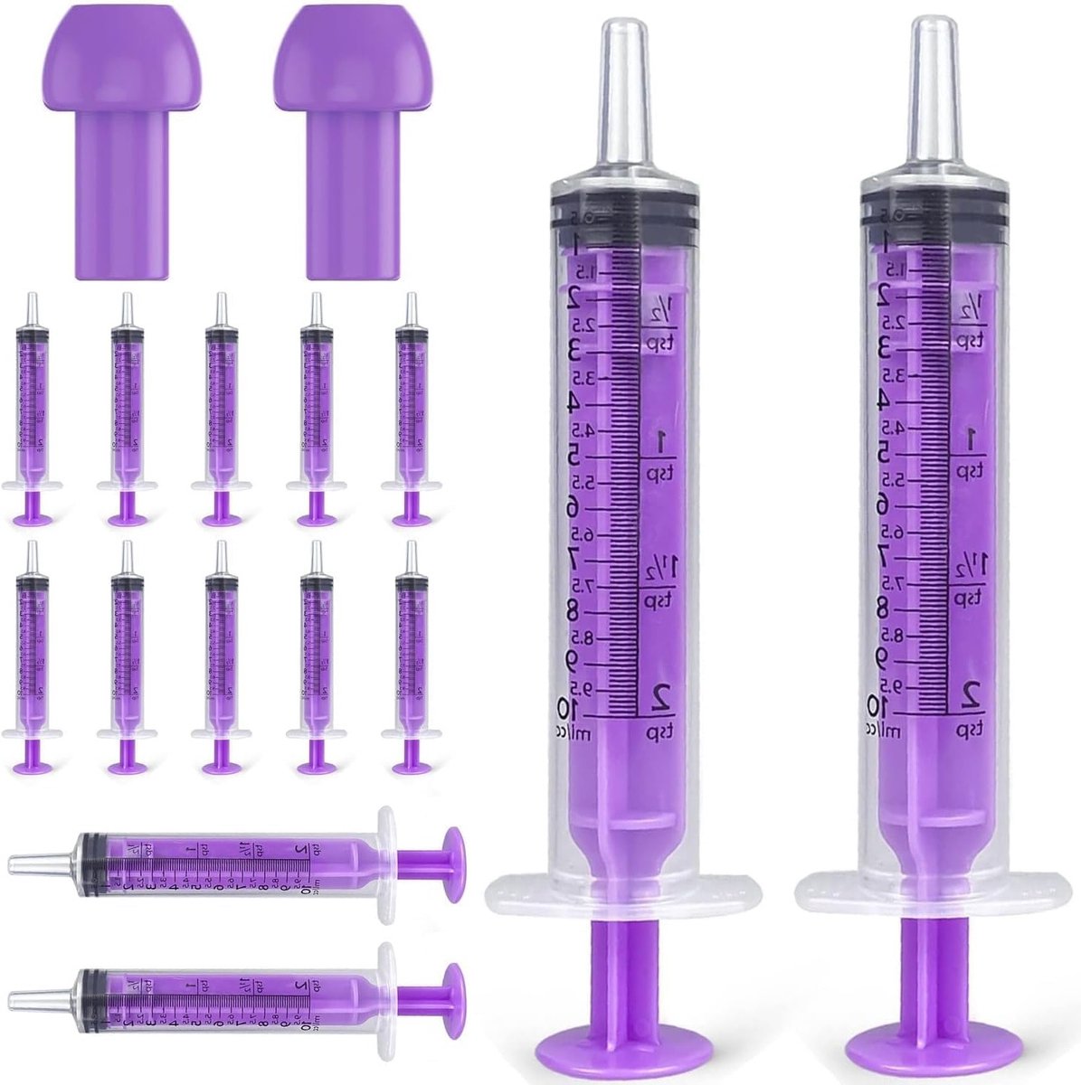 Set van 22 Wegwerp Spuitjes voor Voeding, 10 ml Spuit met Deksel, Ideaal voor Kittens, Puppies en Kleine Huisdieren, Voedingshulpmiddelen