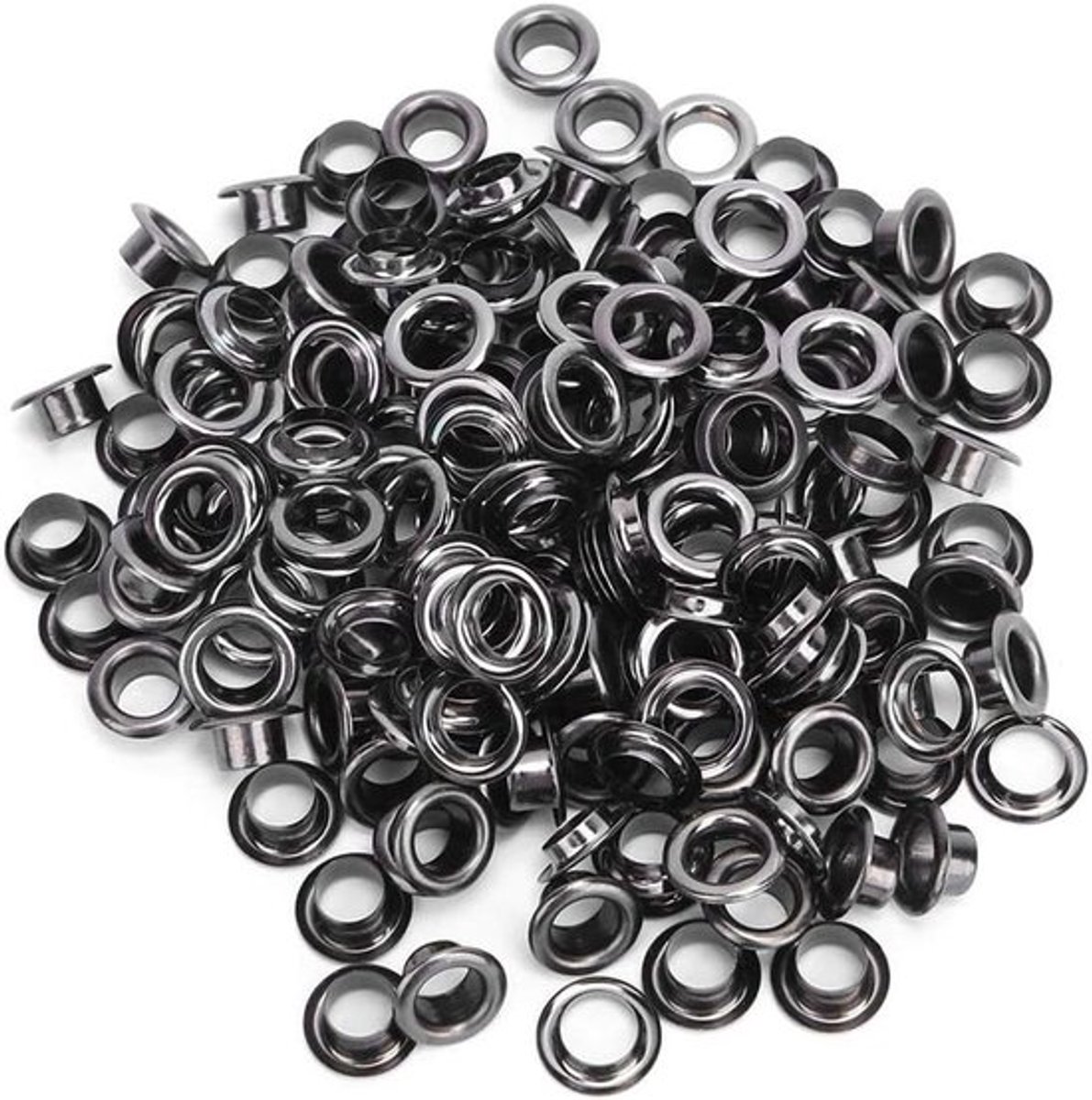 100 Stuks Ogen, Messing Ogen, Massief Metaal Antieke Stijl, Reparatieset met 100 Onderdelen en 6mm Zegelkit (Gun Kleur)