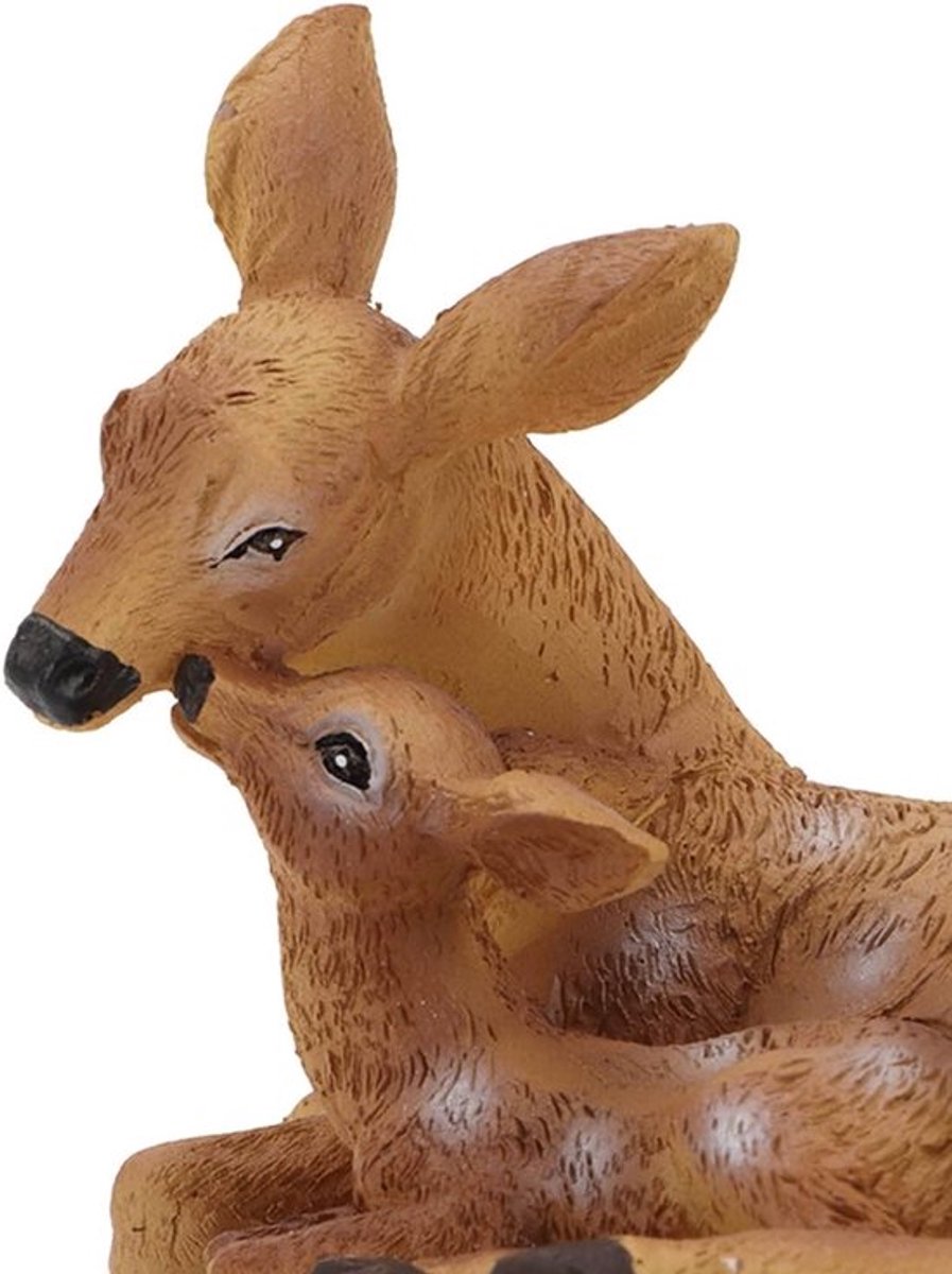 Tuinfabeldieren Roe en Kalf Beeldhouwwerk van Hars, Decoratie voor Tuin en Huis, Unieke Ornamenten voor Buiten en Binnen