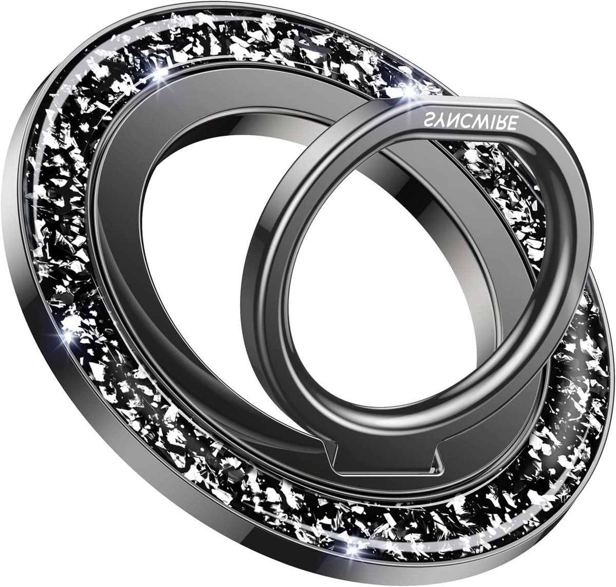 Glitter Telefoonring Houder met 360° Rotatie - Bling Finger Ring Stand Geschikt voor iPhone 17 16 15 14 13 12 Pro Max en Andere Smartphones