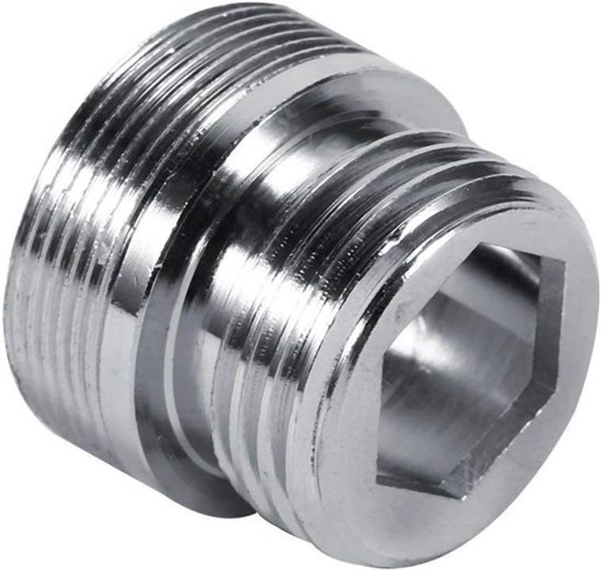 Koperen adapter voor waterreiniger - messing wateraansluiting keukenkraan - 24 mm naar 20 mm - roestvrij staal.