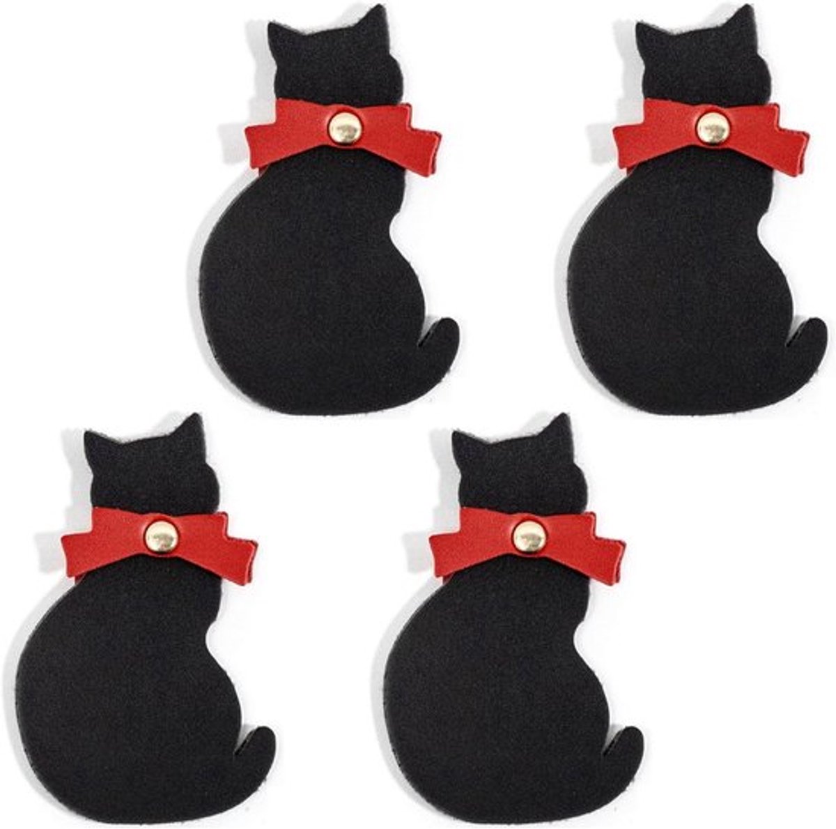 Set van 4 schattige zwarte kitten boekenleggers, leuke kattenpagina markers, ideaal cadeau voor kattenliefhebbers