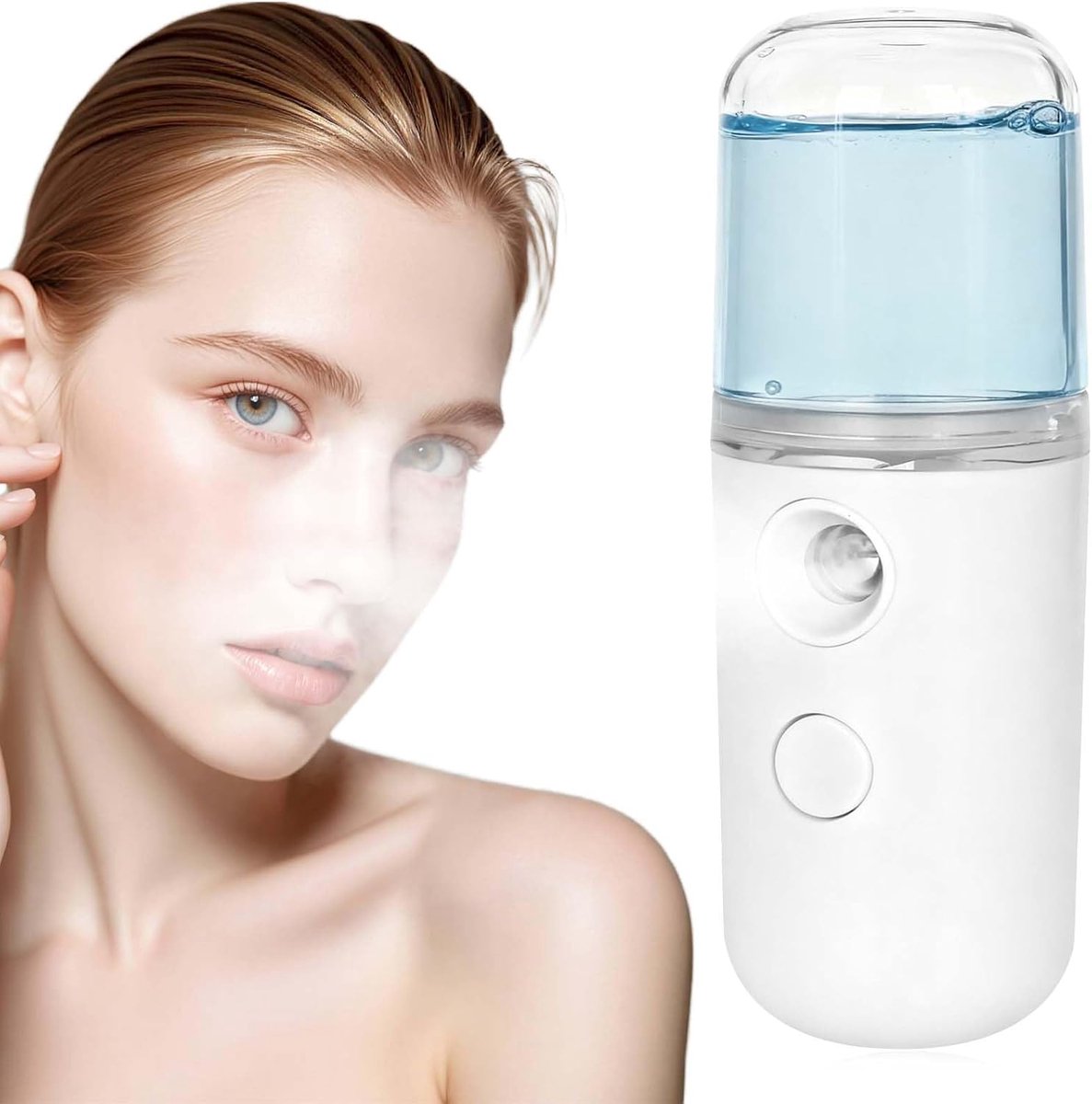 SnelShoppen - Nano Facial Mister 30ml Mini Huismist Spray - Draagbare Gezichtsbevochtiger - USB Oplaadbare Huidverzorgingsmachine - Ideaal voor Dageli